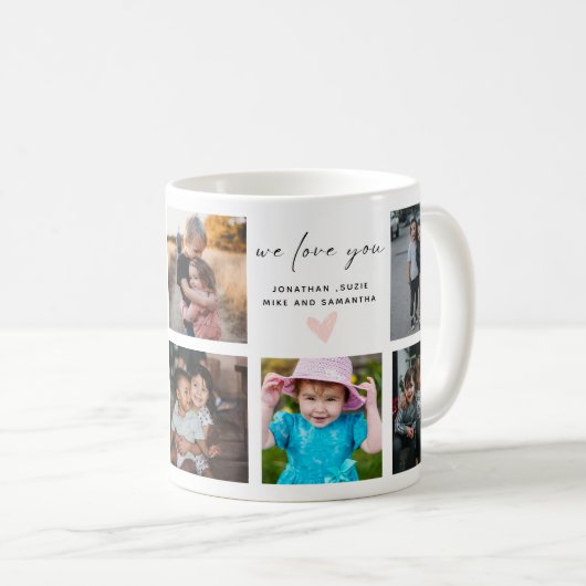 最高のお母さん8枚の写真母の日の贈り物 コーヒーマグカップ (正面右)