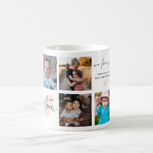 最高のお母さん8枚の写真母の日の贈り物 コーヒーマグカップ (中央)