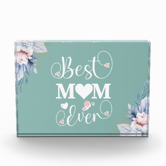 「最高のお母さん」のフローラエレガントギフト フォトブロック (正面)