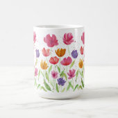 「最高のお母さん」水の色の花 コーヒーマグカップ (中央)