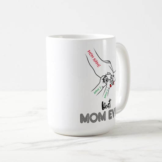 最高のお母さん、3のお母さん、おカスタマイズ母さん名 コーヒーマグカップ (正面右)