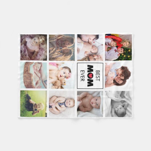 最高のお母さモダンん可愛いコラージュカスタム フリースブランケット (正面(横))