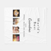 最高のお母様カスタム写真白番 フリースブランケット (正面(横))