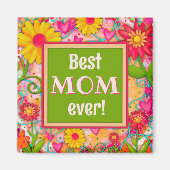 最高のお洒落かわいらしハートフローラはっきりしたおもしろい マグネット (正面)