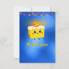 最高のお誕生日パーティーケーキ サンキューカード