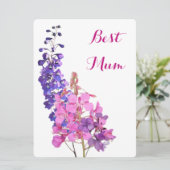 最高のかわいらし紫の紫シンプルのフローラ愛おもしろい シーズンカード (スタンド正面)