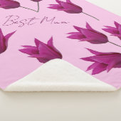 最高のかわいらしMum Pinkチューリップフローラ幸せ母 シェルパブランケット (3/4)