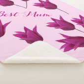 最高のかわいらしMum Pinkチューリップフローラ幸せ母 シェルパブランケット (3/4)