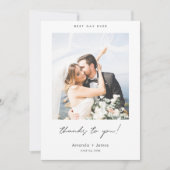 最高のこ感謝していそ!写真モダンの結婚数 サンキューカード (正面)