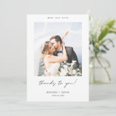 最高のこ感謝していそ!写真モダンの結婚数 サンキューカード (スタンド正面)