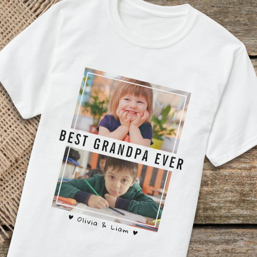 最高のじぃじ2枚写真入りパーソナライズドギフト Tシャツ