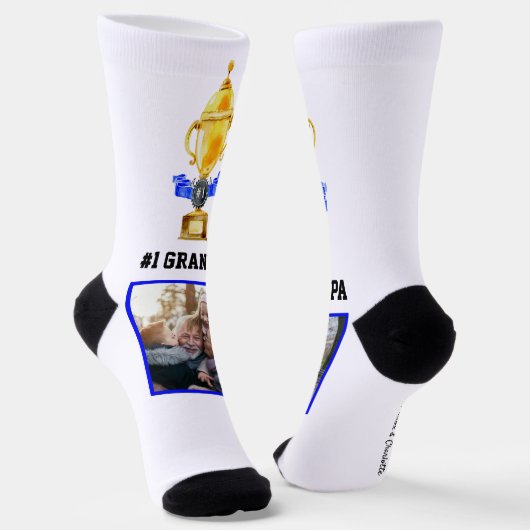 最高のじぃじ | #1 トロフィー フォトコラージュ ソックス (傾斜あり)