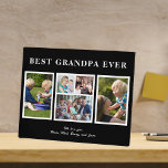 最高のじいさんモダンは フォトプラーク<br><div class="desc">Happy モダン Father's Dayコンテンポラリー GRANDPA EVER 5家族最高の写真コラージュタイポグラフィのスクリプトテンプレートとパーソナライズされた一緒に黒と白の額のを保持しています。 5人の家族の写真とカスタムあなたのテキストで独自の作成!文字と背景の色を変更できる。 お父さんの日や誕生日の祖父や孫に対する可愛い贈り物。</div>