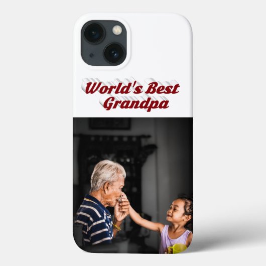 最高のじいさん バーガンディーテキスト 写真入り Case-Mate iPhoneケース (裏面)