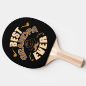 最高のじいちゃんエバーハット&パイプイラストレーション 卓球ラケット (横)