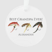 最高のじいちゃん！フライアフィッシャーフライフィッシングT オーナメント (正面)