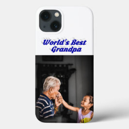 最高のじいちゃん 青文字の写真 iPhone 13ケース