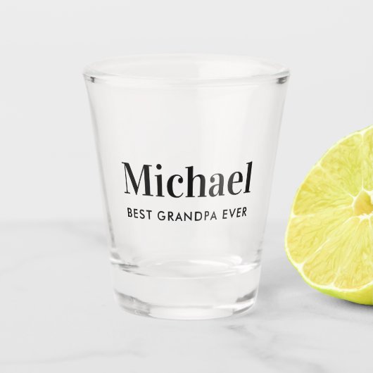 最高のじいんモノグラムのパ ショットグラス (正面)