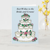 最高のな願い花嫁及び新郎を結婚するお祝い カード (黄色い花)