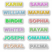 最高のはっきりしたスクリプト名モダン、防水 シール (正面)