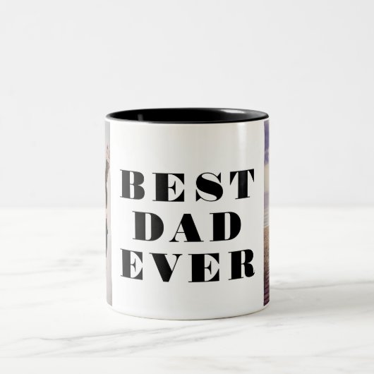 最高のはっきりしたタイポグラフィ2写真コラージュ ツートーンマグカップ (中央)