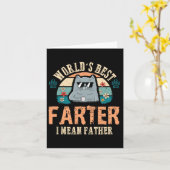 最高のは父の猫のパパだ カード (黄色い花)