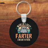 最高のは父の猫のパパだ キーホルダー (正面)