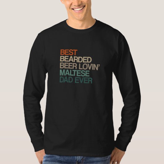 最高のひげのビール好きマルタ島の父 父の日 Tシャツ (正面)