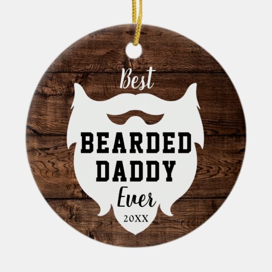 最高のひげダディーエバーパーソナライズされたハウス セラミックオーナメント (正面)