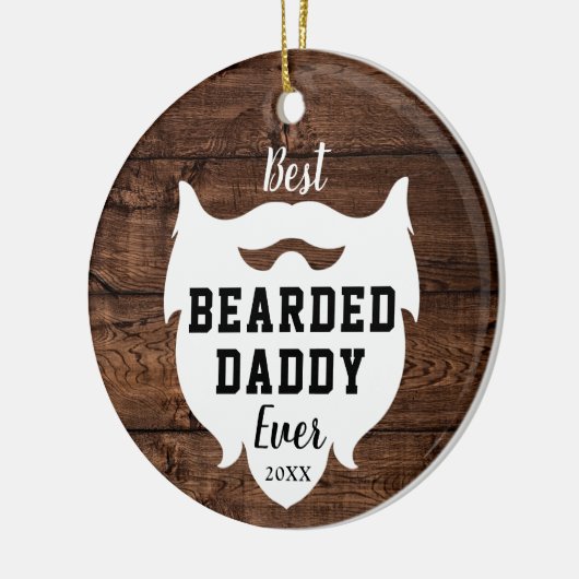 最高のひげダディーエバーパーソナライズされたハウス セラミックオーナメント (左)