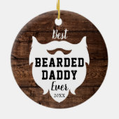 最高のひげダディーエバーパーソナライズされたハウス セラミックオーナメント (裏面)