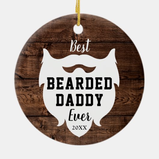 最高のひげダディーエバーパーソナライズされたハウス セラミックオーナメント (裏面)