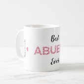 最高のアブエラ常ピンクハートキュイパーソナライズされた コーヒーマグカップ (正面左)