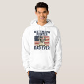 最高のイングリッシュポインターのパパ 愛国的な犬 パーカ (正面フル)