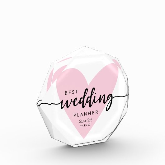 最高のウェディングプランナーピンクハート フォトブロック (左)