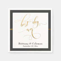 最高のエレガントデイエバーダークグレー&金ゴールドストライプ