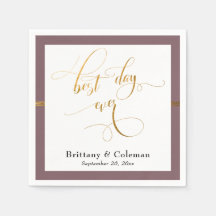 最高のエレガントデイエバーメイブピンク&金ゴールドストライプ