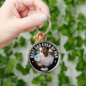 最高のエレガントパパはパー写真でパーソナライズされたす キーホルダー (手)