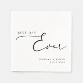 最高のエレガントモダン書道結婚の日 スタンダードカクテルナプキン (正面)