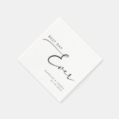 最高のエレガントモダン書道結婚の日 スタンダードカクテルナプキン (角)