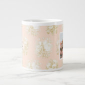 最高のエレガントNanaフローラピンク写真母の日 ジャンボコーヒーマグカップ (正面)