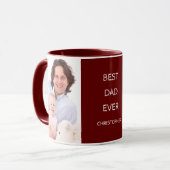 最高のカスタムパパエバー2枚の写真マグ マグカップ (正面左)