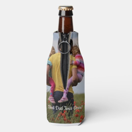 最高のカスタムパパツインズ写真父の日 ボトルクーラー (ボトル裏面)