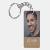 最高のカスタムパパフォトファーザーズデイギフト キーホルダー (正面左)