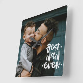 最高のカスタムパパ写真の父の日の贈り物   スクエア壁時計 (傾斜)