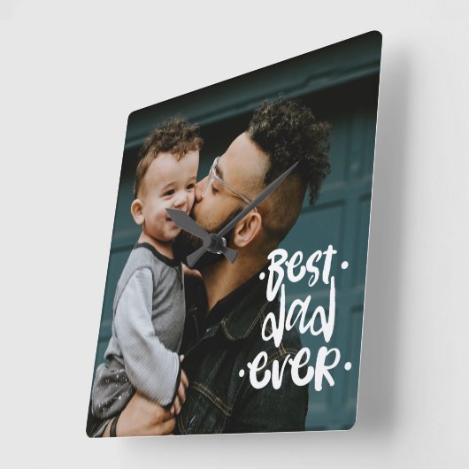 最高のカスタムパパ写真の父の日の贈り物 スクエア壁時計 (傾斜)