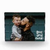 最高のカスタムパパ写真の父の日の贈り物  フォトブロック (正面)