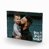 最高のカスタムパパ写真の父の日の贈り物  フォトブロック (右)