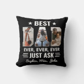 最高のカスタムパパ写真は子供の名頼前のみ クッション (正面)