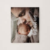 最高のカスタムパパ写真モダン白文字 ジグソーパズル (縦)